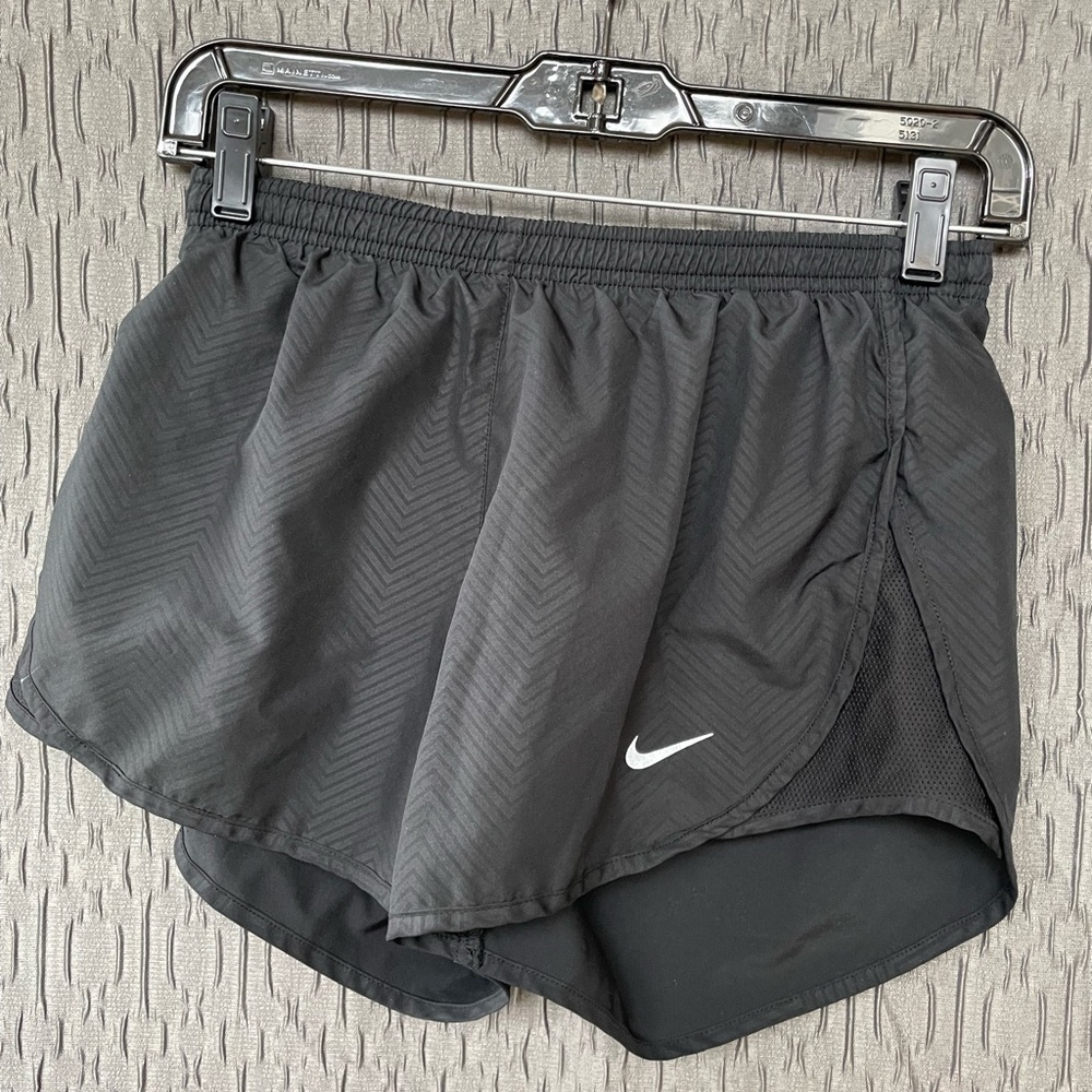 Nike black athletic shorts - note* yellow paint on back as seen in photo